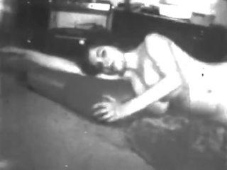 Big Boobs Girl strips and dances - Vintage B&W